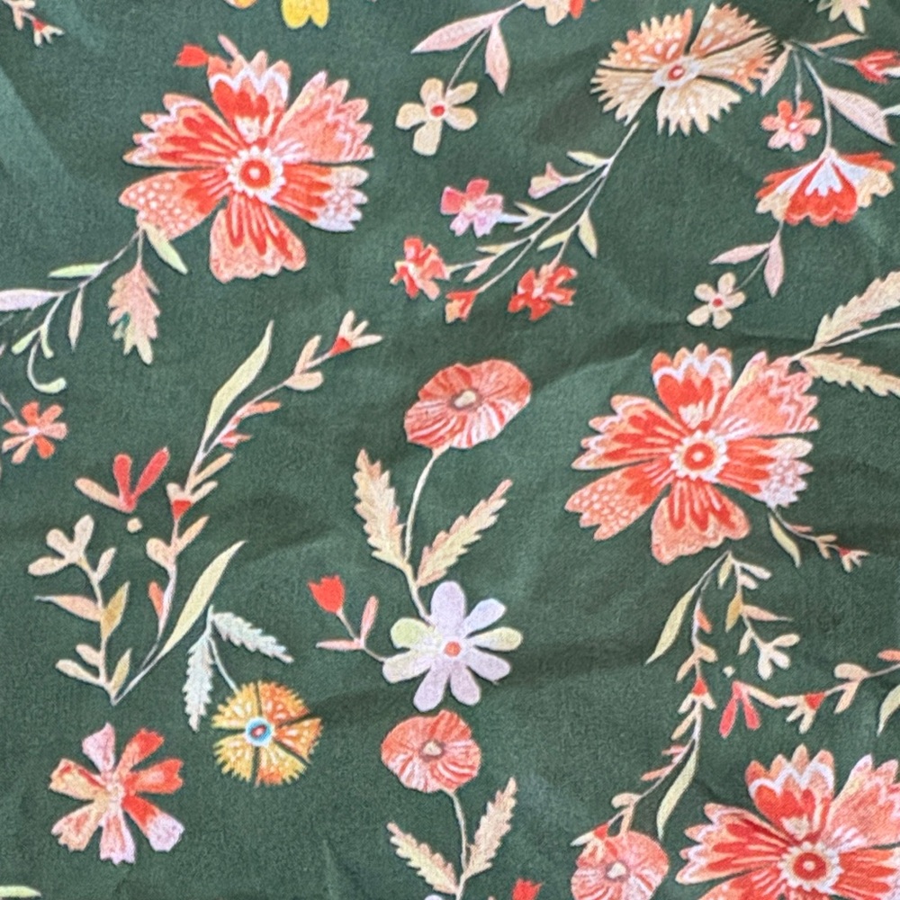 Madewell Silk Bandana, Green Floral